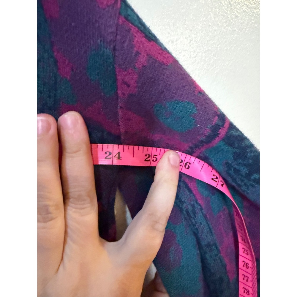 CJ Banks Floral Patchwork Knit Sweater Zip Front Teal Purple‎ Retro Cottagecore - Picture 9 of 10